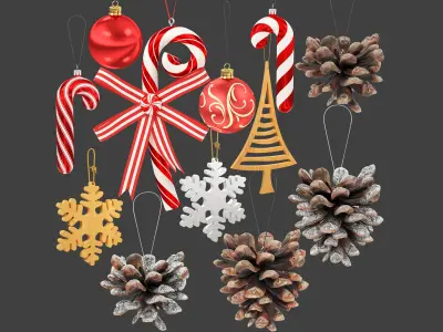 Christmas Ornaments Collection V2 3D model