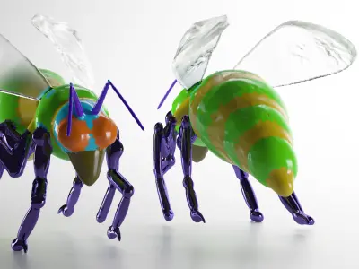 bee cartoon 3D model