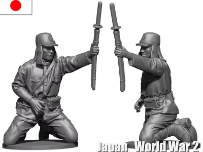 Japan Soldier ww2 3D print model