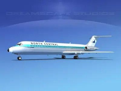 Douglas DC-9-40 north Central 3D model