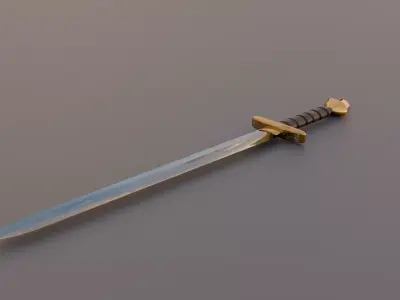 ROYAL SWORD IN GOLD LOW POLY Low-poly 3D model