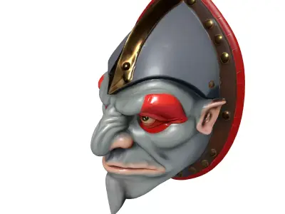 Fantasy Orc Warrior Shield Decoration Low-poly 3D model