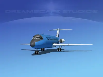 Douglas DC-9-15 Braniff 1 3D model
