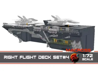 Set4 - Macross SDF1 Prometheus Hangar elevator-right Flight Deck 3D print model