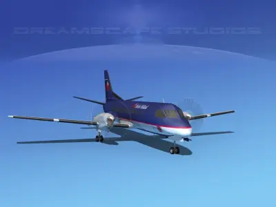SAAB 340 British Midland 3D model