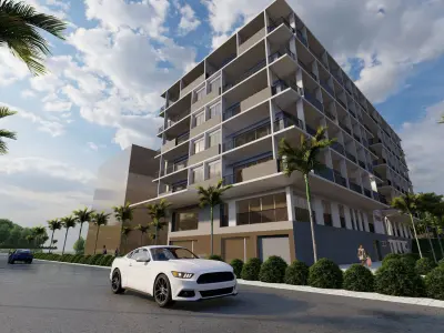 8-Storey Modern Commercial Building SKP Only Version 3D model