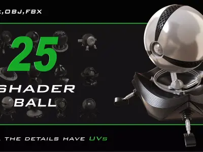 25 Shader Ball Pack 3D model