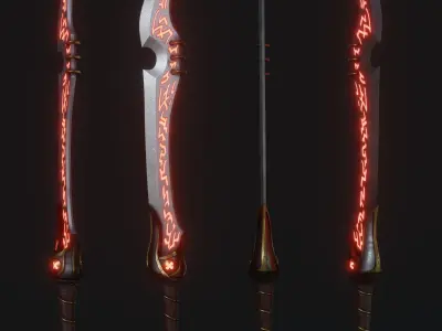 Fantasy Sword - Orks Misery Low-poly 3D model