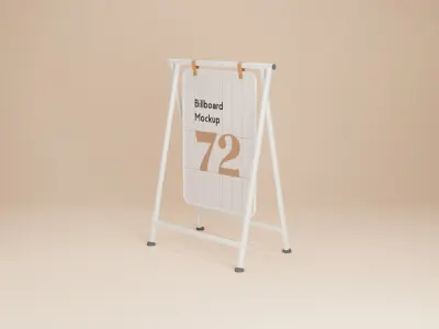 Sidewalk Billboard for Advertising 3D Model Low-poly 3D model