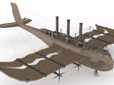 Flying Ship Low-poly 3D model