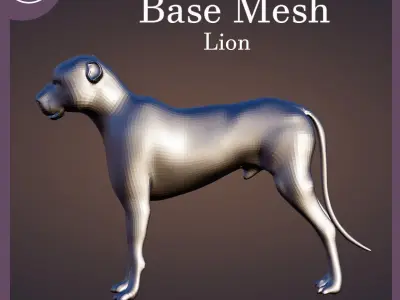 BASE UNTEXTURED LION Free low-poly 3D model