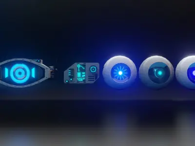 Prosthetic eyes pack 2 Low-poly 3D model