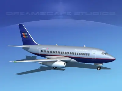 Boeing 737-100 United 2 3D model