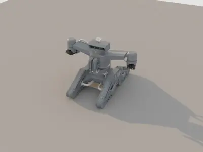 Sci-fi Terminator Hunter Killer Tank 3D model