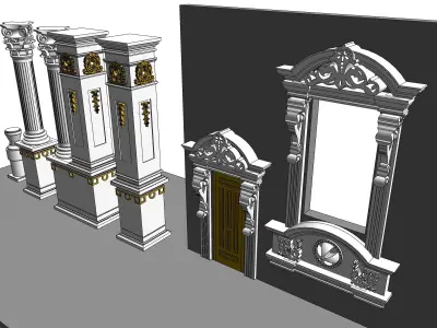 Classical House Revit Family Parameter 3D model