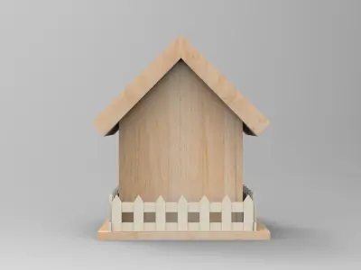 Wooden Bird House Free low-poly 3D model