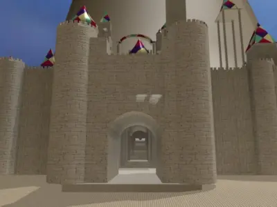 3D LOW POLY MEDIEVAL building CASTLE Low-poly 3D model