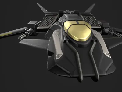 X-72 Vengeance Fighter Craft Low-poly 3D model