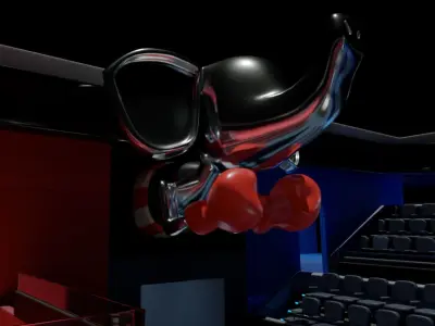 Republican Elephant Boxer Statue  Low-poly 3D model