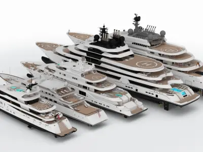 Collection Yacht Bay One 3D model