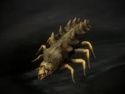 Worm insect slayer evil  Low-poly 3D model