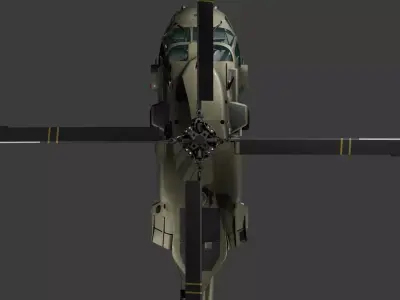 UH60-V Black Hawk FULL INTERIOR Low-poly 3D model