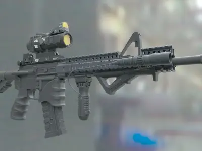 ar-15 ar - rifle with scope 3D model