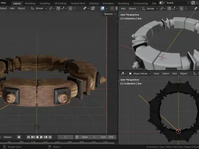 Sailboat steering wheel Free 3D model