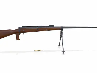 Mauser Tankgewehr T Gewehr M1918 Anti Tank Rifle Low-poly PBR Low-poly 3D model