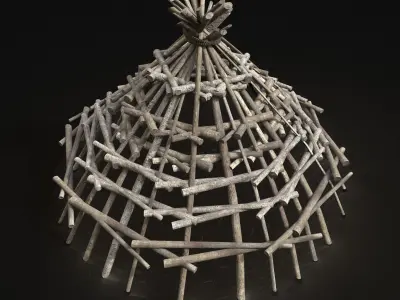 Next Gen AAA Improvised Fish Trap Animal Bird Cage Locker Low-poly 3D model