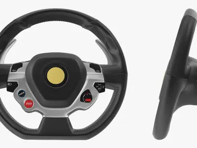 Sports Car Steering Wheel 3D model