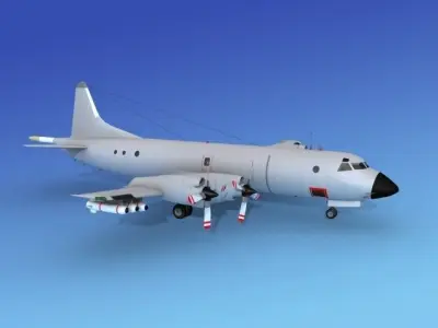 Lockheed P-3 Orion Unmarked 4 3D model