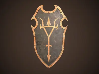 Knight Shield 04 Low-poly 3D model