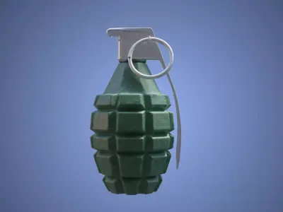 Low Poly MK2 Hand Grenade Low-poly 3D model