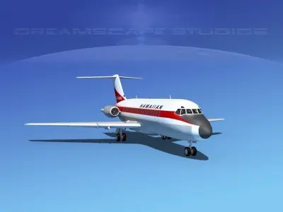Douglas DC-9-15 Hawaiian 3D model