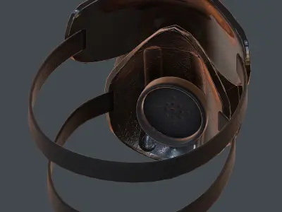 Gas mask helmet 3d model scifi Low-poly Low-poly 3D model
