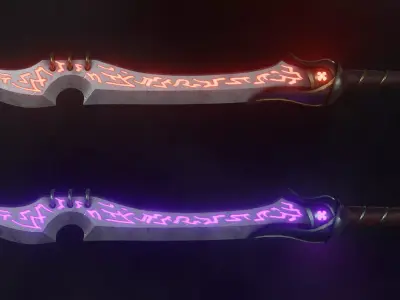 Fantasy Sword - Orks Misery Low-poly 3D model