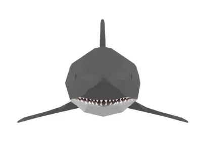 Low Poly Cartoon Shark Low-poly 3D model