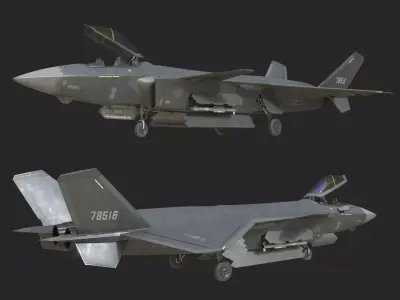 J20 stealth fighter j20 J20 J-20 Jian20 Chengdu Low-poly 3D model
