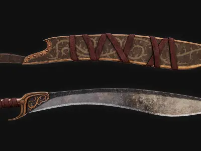 Ancient Greek Hoplite Weapons Pack Low-poly 3D model