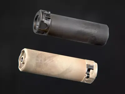 Surefire SOCOM556-MINI2 Suppressor Low-poly 3D model