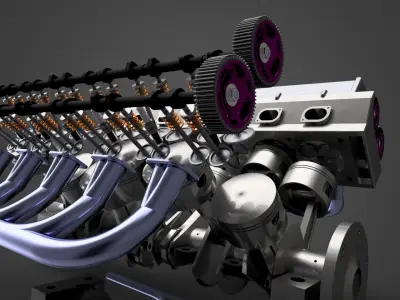 V12 Car Engine 3D model