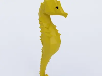 Sea horse 3d model  Low-poly 3D model