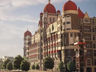 Taj Hotel Mumbai Low-poly 3D model