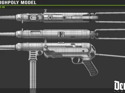 MP 40 Highpoly model 3D model