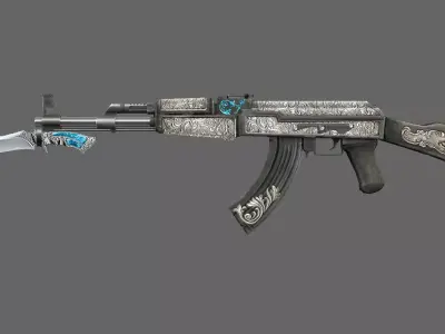 Ak47 VINTAGE Low-poly 3D model