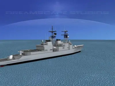 Spruance Class DD985 USS Cushing 3D model