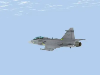 JAS 39D Gripen Low-poly 3D model