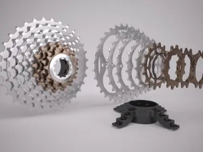 Mountain Bike Sprocket Set 3D model