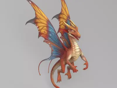 Cartoon Dragon 2 Low-poly 3D model